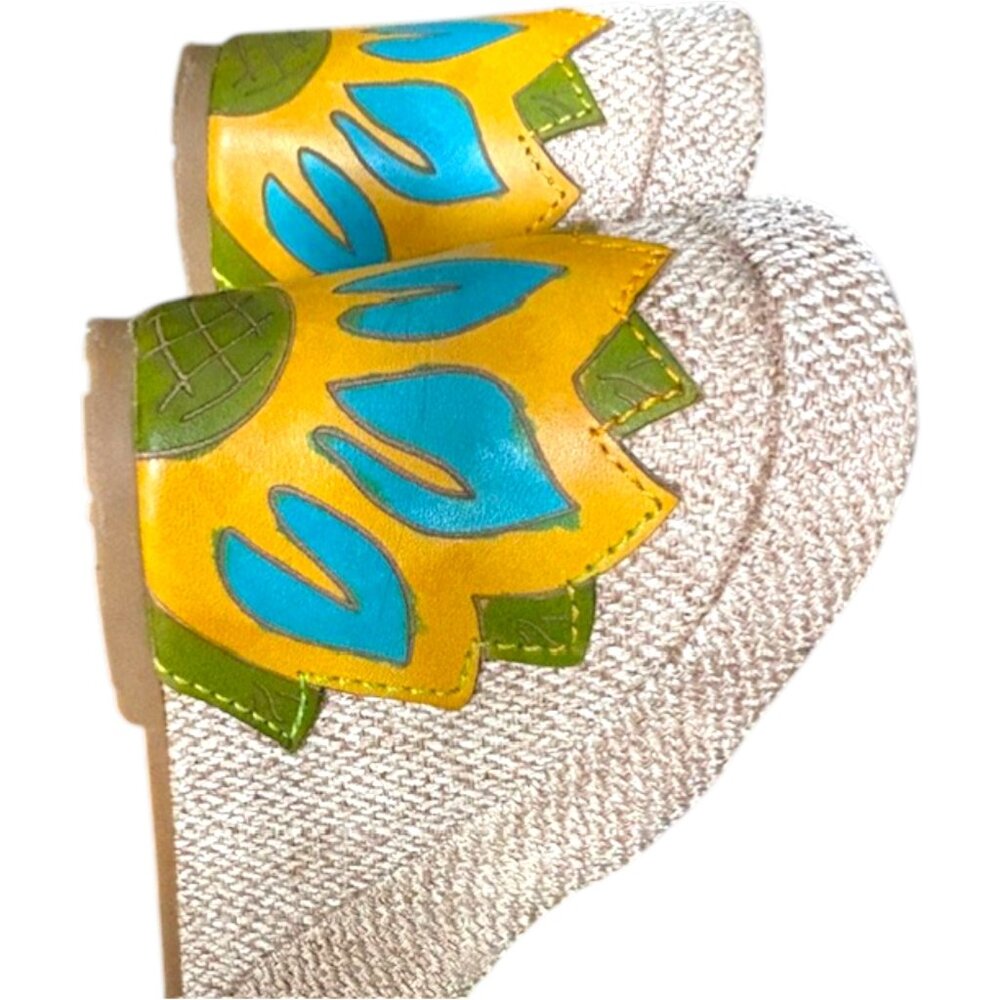 Spring Step L'Artiste Floral Embrace Slides - Turquoise/Multi - 40 - Picture 8 of 13